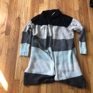 Free People Striped Knit Duster Sweater Size Large